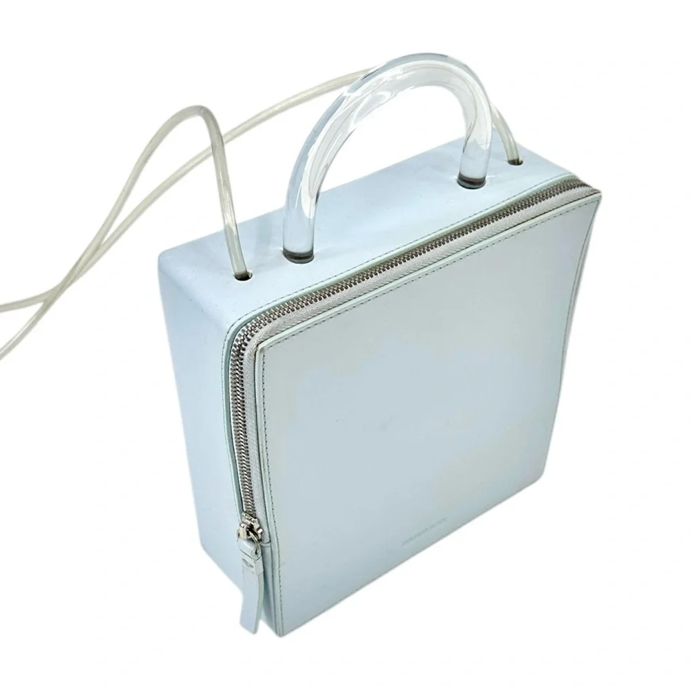 Building Block Box In Cloud - Light Baby Blue Crossbody Hard Shell Box Bag - Picture 3 of 11